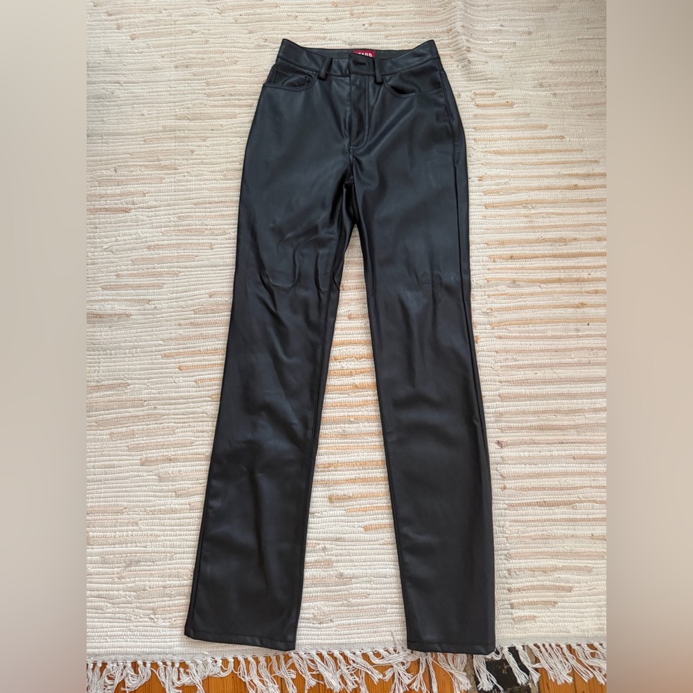 Staud leather straight leg pants size 0 never worn